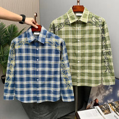 Scripted Plaid Overshirt
