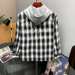 Gather Plaid Hoodie Shirt