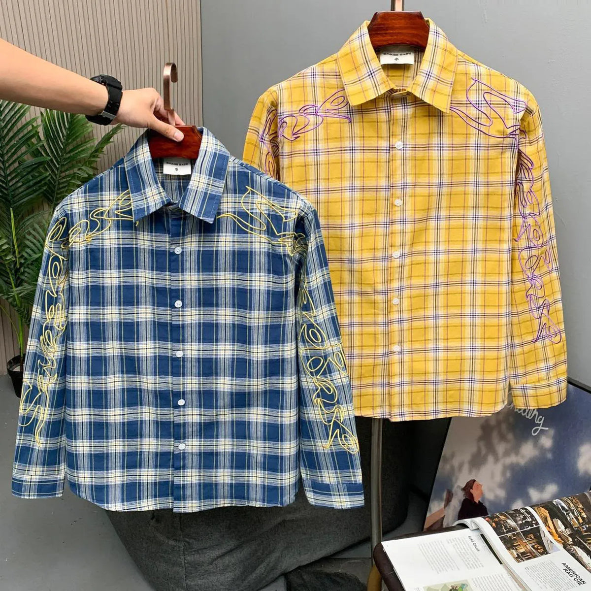 Scripted Plaid Overshirt