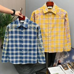 Scripted Plaid Overshirt