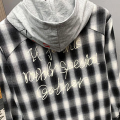 Gather Plaid Hoodie Shirt