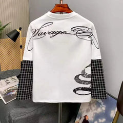 Savage Script Layered Tee (White)