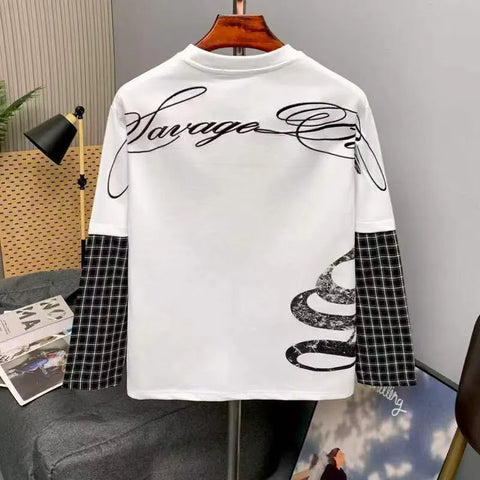 Savage Script Layered Tee (White)