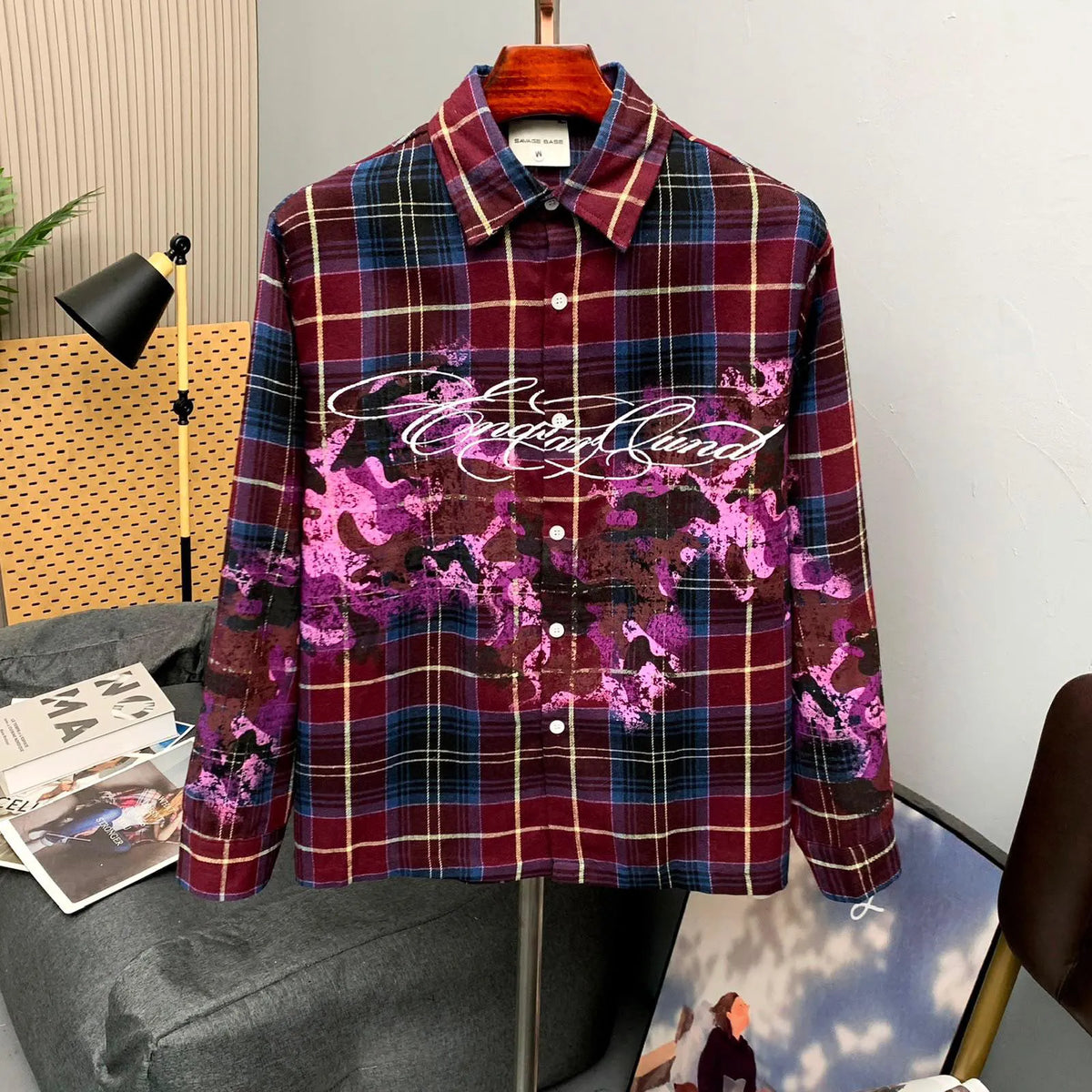 Camo Script Plaid Street Shirt