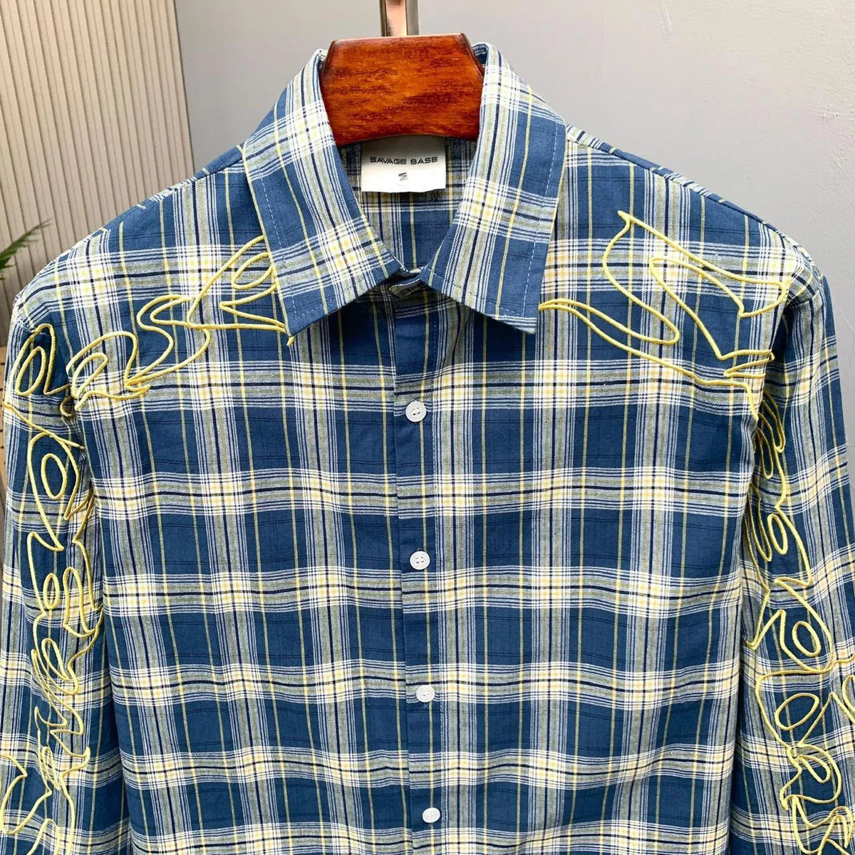 Scripted Plaid Overshirt