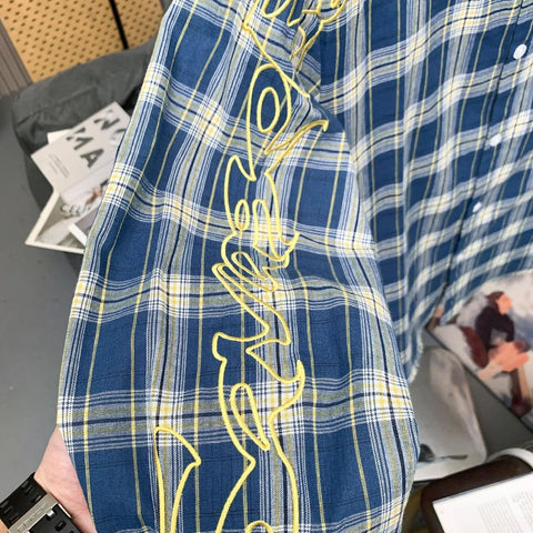 Scripted Plaid Overshirt