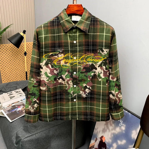 Camo Script Plaid Street Shirt